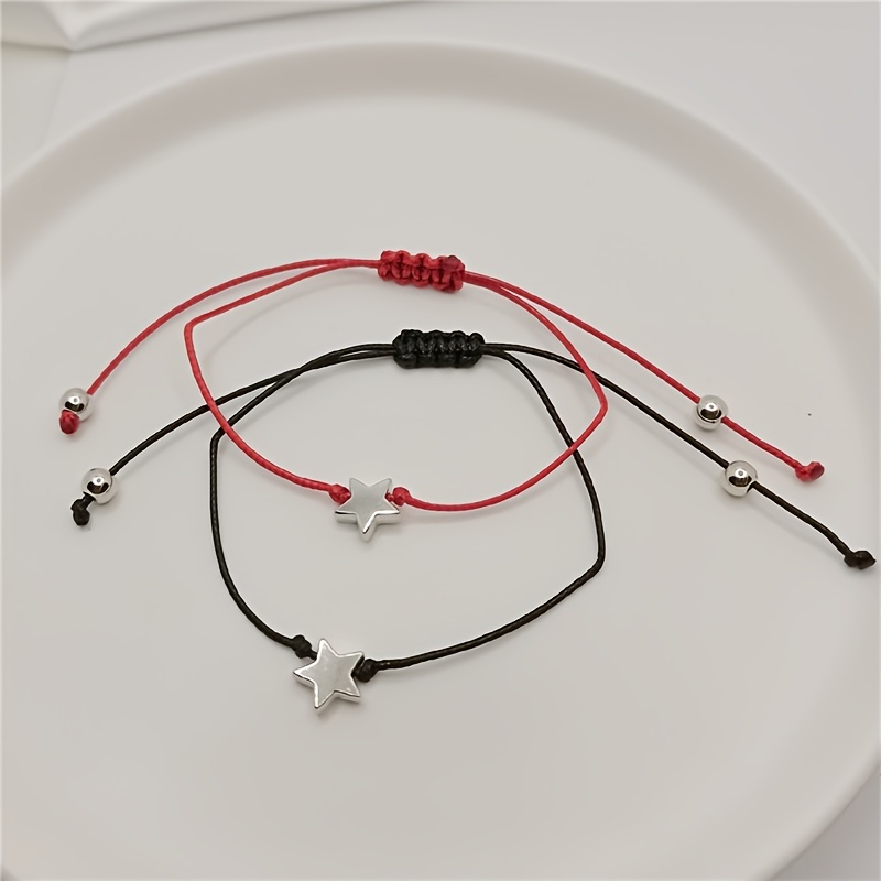 Pentagram Star Thread Braided Bracelet Set